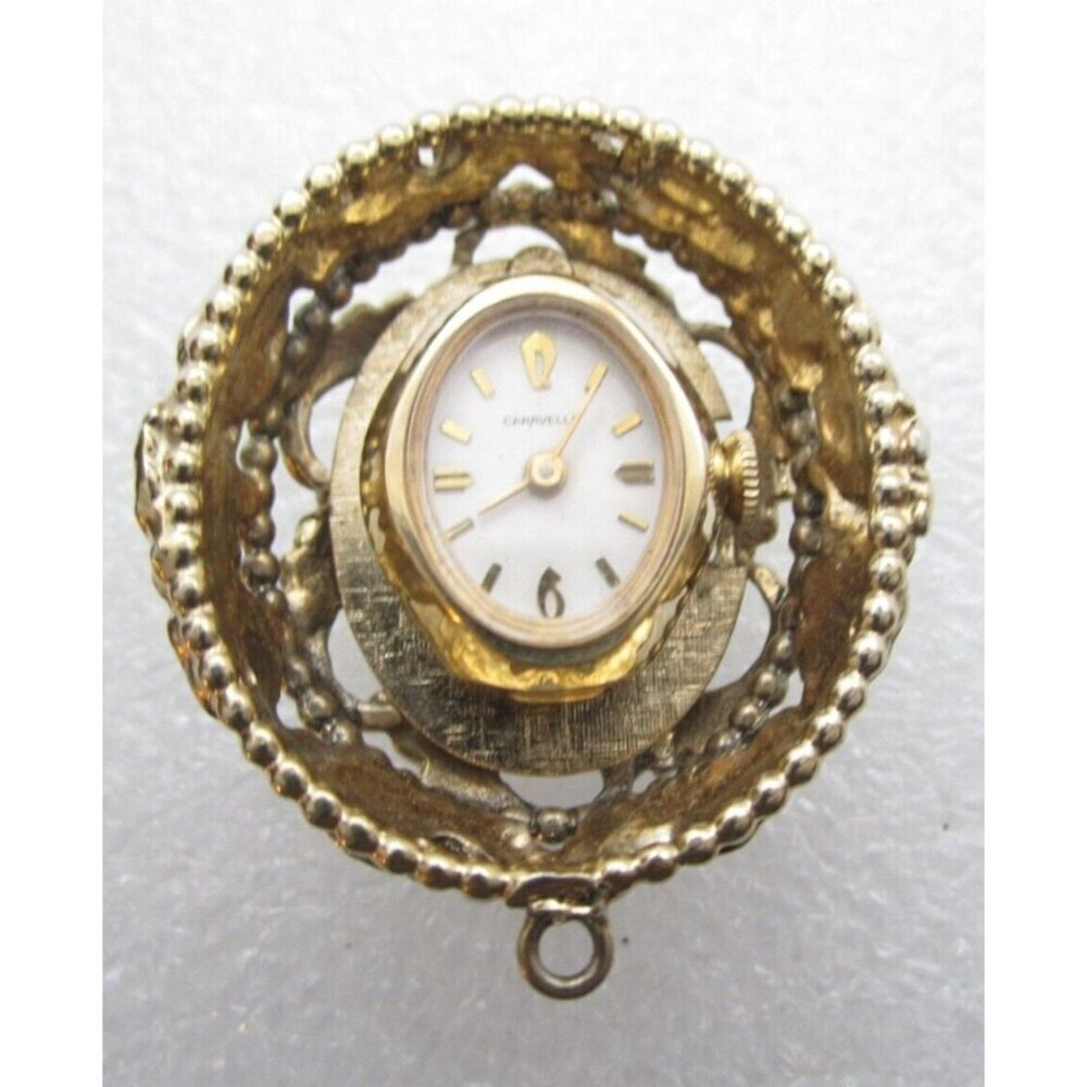 Vintage Caravelle Hand Wind Analog 31mm Round Pendant Watch (H428)‎